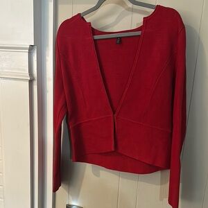 WHBM Red Long Sleeve Open Cardigan